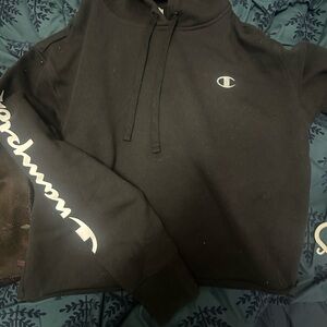 Champion Black Cropped Hoodie